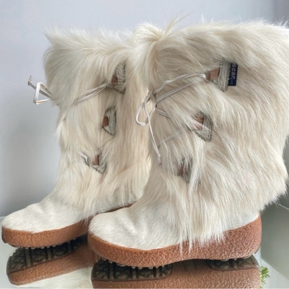 Oscar Sport Julia Women's White Fur Winter
Snow Boots Goat Hair Size 40